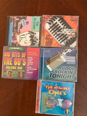 Assorted 5-Disc Classic Hits CD Lot - Multicolor Covers